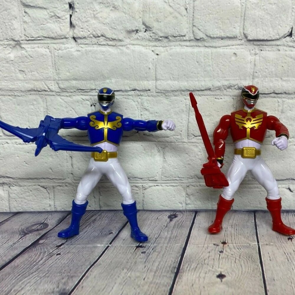 Power Rangers Lot of 2 Action Figures Blue & Red Ranger 6 Inches 2012 32750603